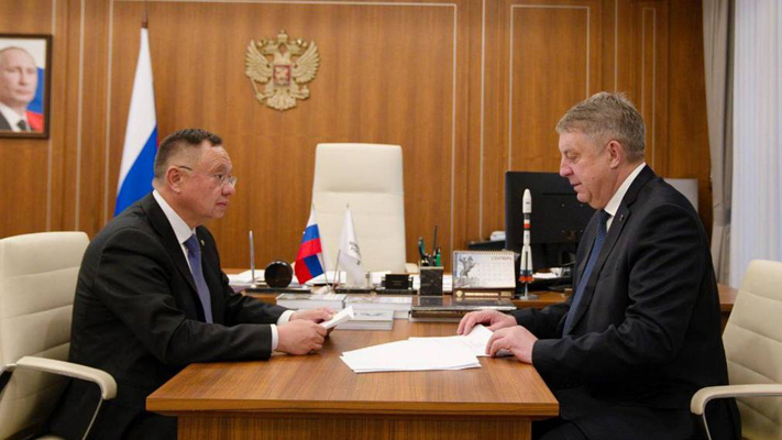 Рабочая встреча губернатора Брянской области Александра Богомаза с министром строительства и ЖКХ РФ  Иреком Файзуллиным