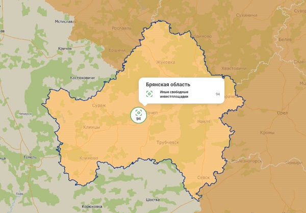 На Инвесткарту в Брянской области нанесено около 94 площадок для бизнеса