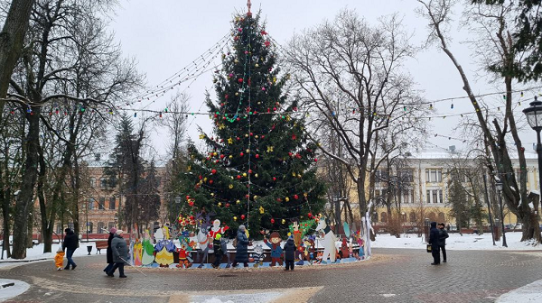 В Брянске нарядили главную городскую ёлку