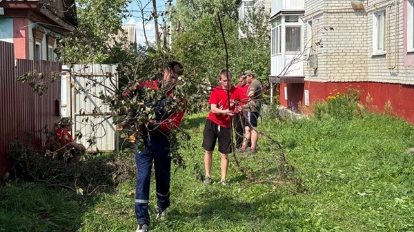 Активисты брянской Волонтёрской Роты приняли участие в ликвидации последствий урагана в Климово