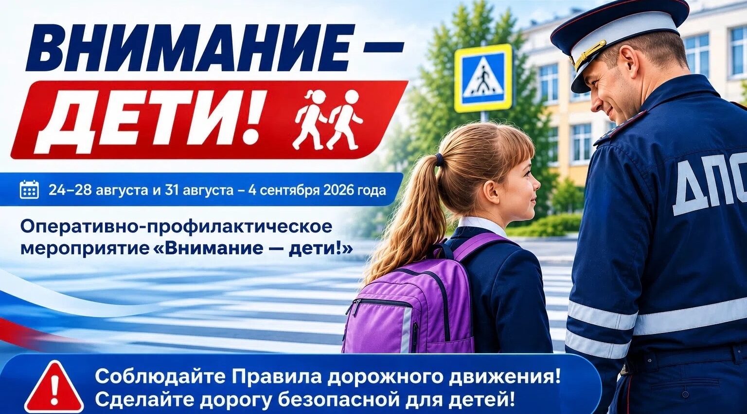 Стародубские госавтоинспекторы проведут оперативно-профилактическое мероприятие «Внимание-дети!»